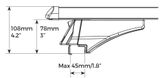 Tetőcsomagtartó MENABO TIGER 120cm SILVER MERCEDES GLA (X156) 2014-&gt;2020