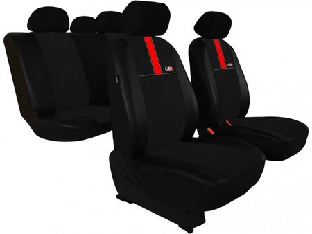 Autó üléshuzatok Citroen C3 (II) 2009-2016 GT8 - Fekete-piros 2+3