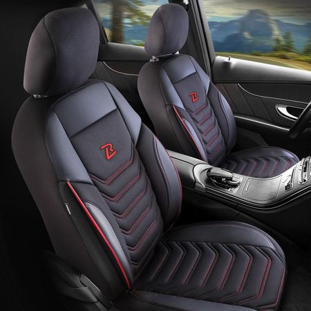 Autó üléshuzatok Honda Jazz (III) 2013-2020 FLORIDA_Fekete-piros 2+3