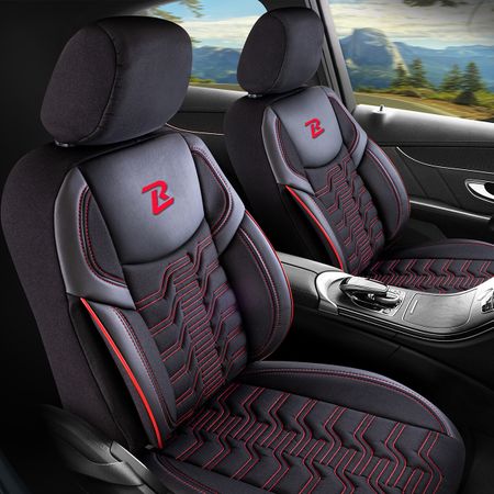 Autó üléshuzatok Volkswagen Tiguan (II) 2016-up BERLIN_Piros 1+1, elülső